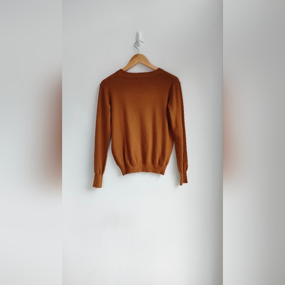 Laetitia Mem Tan Brown Long Sleeve Fine Knit Jumper Size 12 - Picture 4 of 7